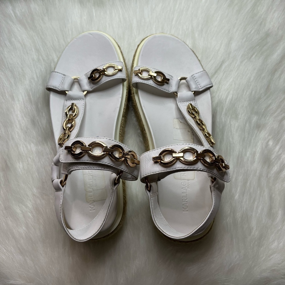 Karl Lagerfeld White Strappy Sandals- Women size 7.5M